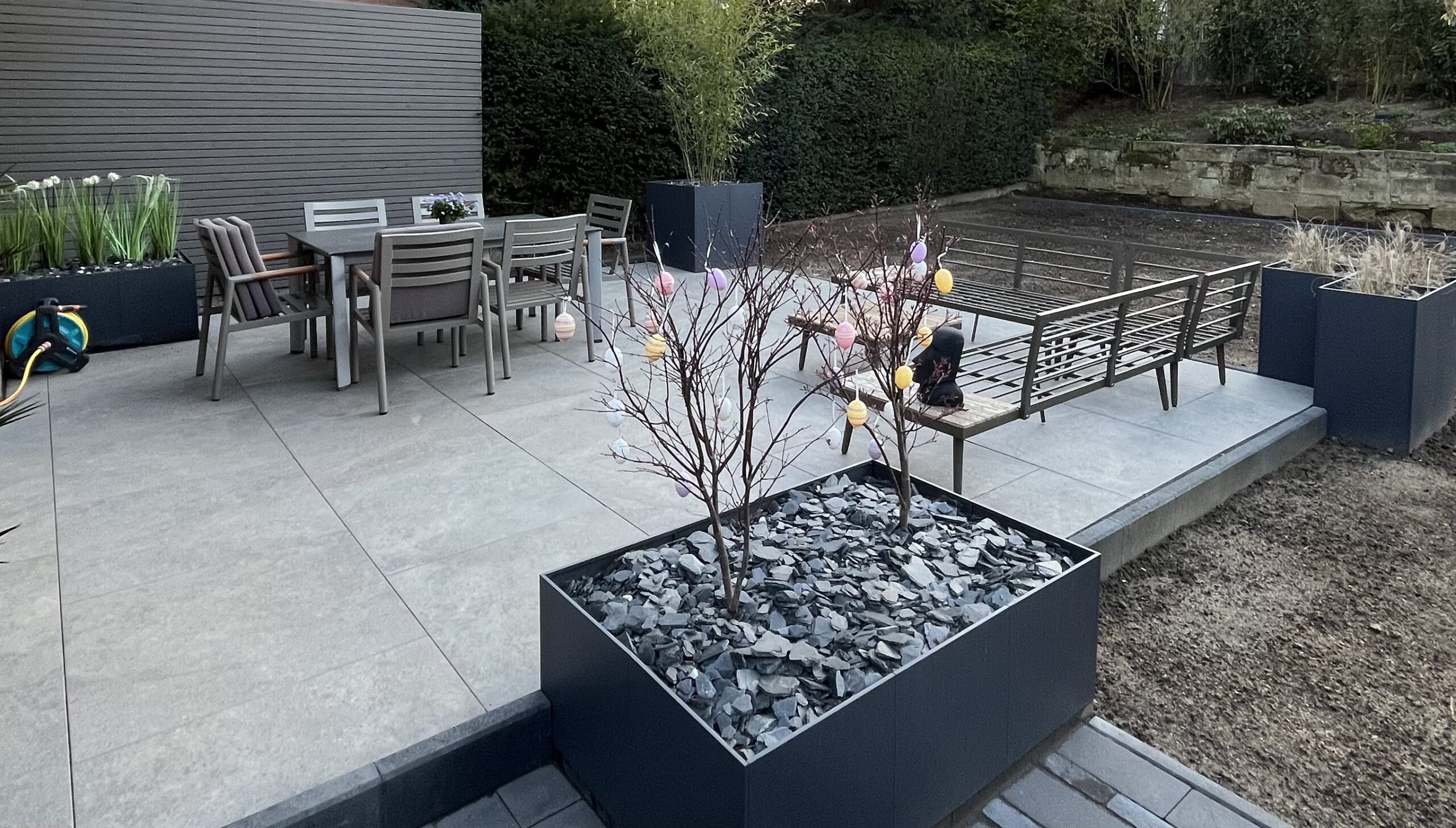 Pflastern eines Terrassenbereichs in Ibbenbüren